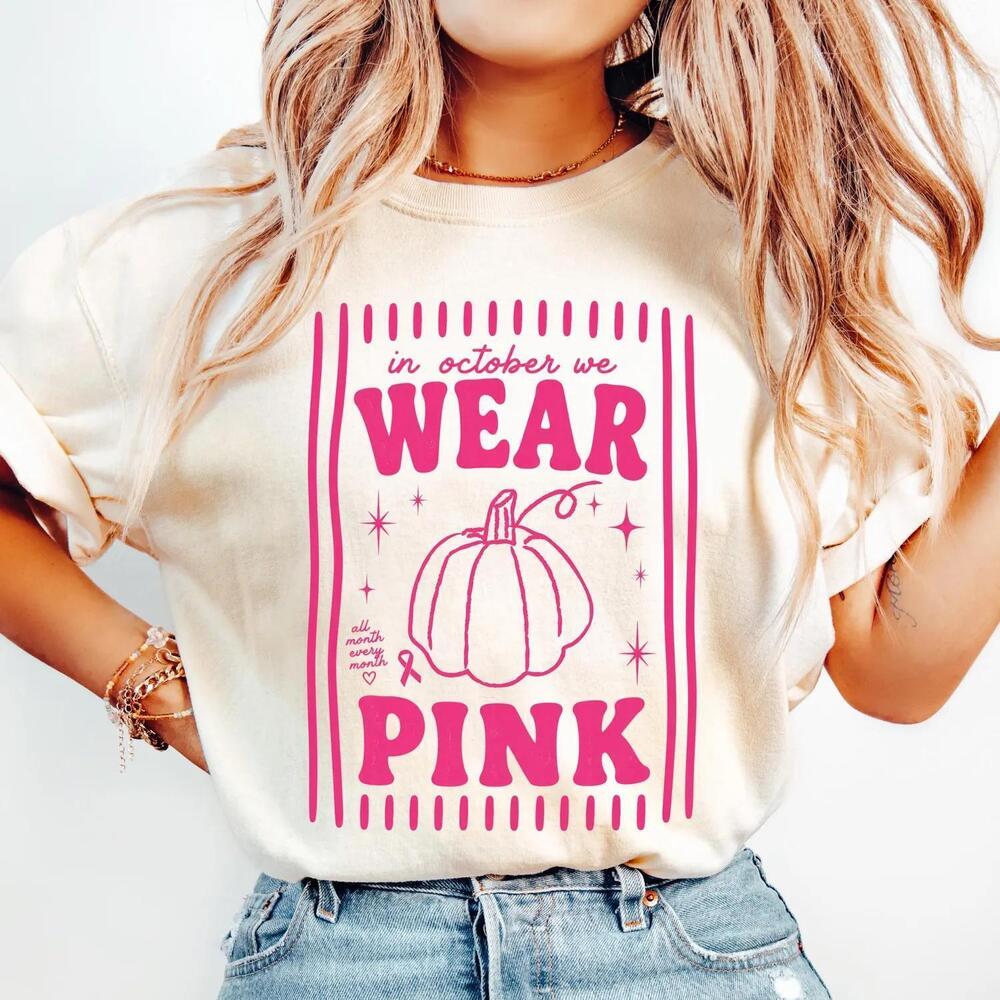 In October We Wear S T-Shirt,  Awareness Shirt, Nursing Cancer